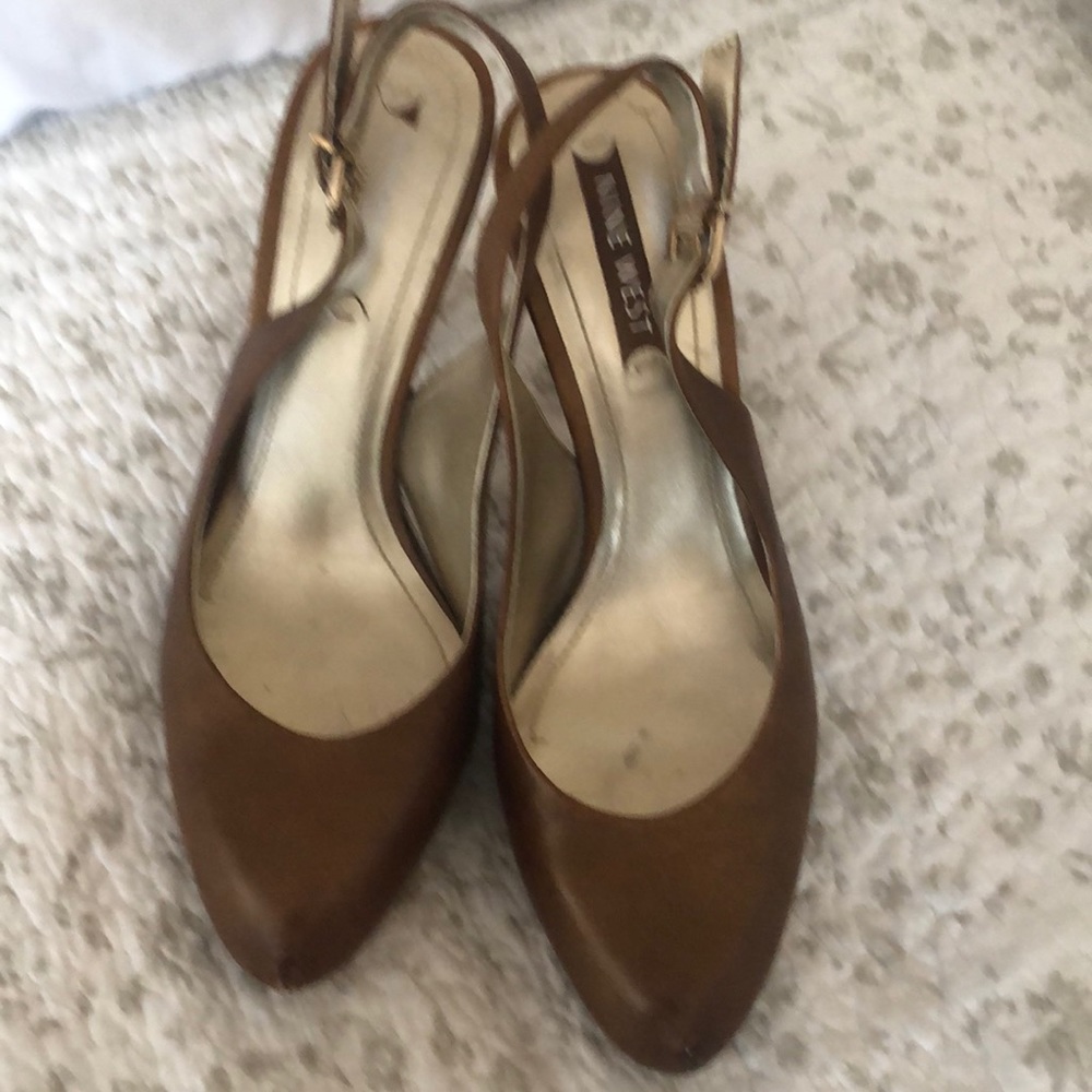 Nine West sling back platform high heels